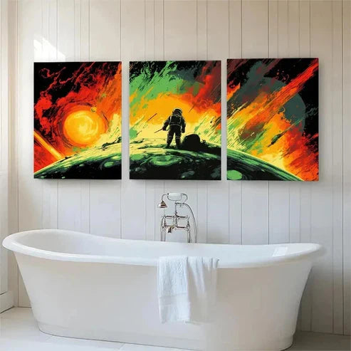 3pcs Astronaut Space Adventure Sci-Fi Perfect Wall Art Canvas Unframed – High Quality Print 100% Australian Made Wall Canvas