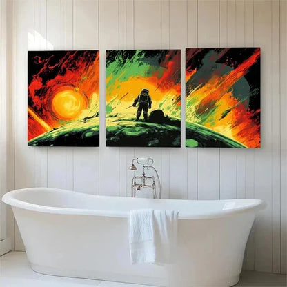 3pcs Astronaut Space Adventure Sci-Fi Perfect Wall Art Canvas Unframed – High Quality Print 100% Australian Made Wall Canvas