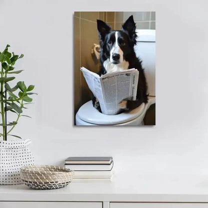 Beautiful Border Collie Contemporary Style Painting   40x60cm Metal Print Ready to Hang