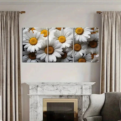 3pcs Vibrant Daisy & Chrysanthemum Flower Wall Art Set Canvas Framed 40x60cm - High Quality Print 100% Australian Made Wall Canvas Ready to Hang