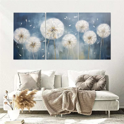 3pcs Abstract Dandelions Luxury Floral Wall Art Set Canvas Framed 40x60cm - High Quality Print 100% Australian Made Wall Canvas Ready to Hang