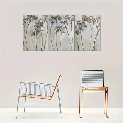 3pcs Abstract Tree Painting Botanical Metal Print Ready to Hang Art