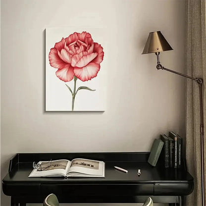 Vibrant Red Flower Painting  40x60cm Metal Print Ready to Hang