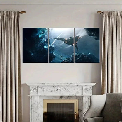 3pcs Space Fantasy Theme Modern Sci-Fi Universe  Wall Art Set Canvas Framed 40x60cm - High Quality Print 100% Australian Made Wall Canvas Ready to Hang