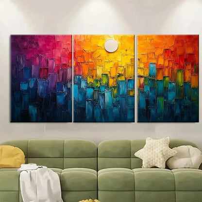 3pcs 3D Textured Abstract Modern Painting Wall Art Set Canvas Framed 60x90cm - High Quality Print 100% Australian Made Wall Canvas Ready to Hang