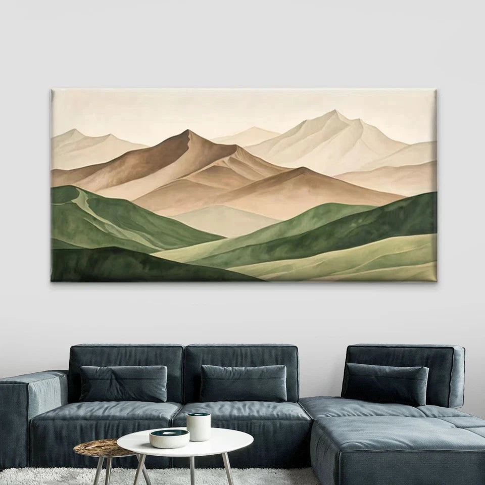 Abstract Mountain Landscape Wall Art Canvas Office Home Room Framed 120x60cm