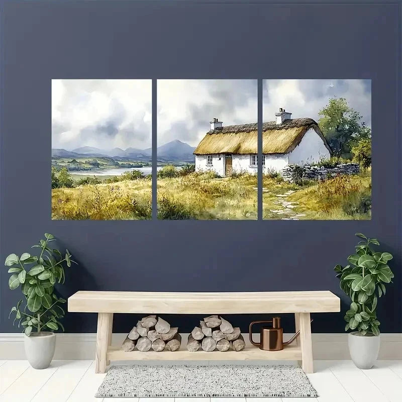 3pcs County Tupperware Landscape Perfect Wall Art Set Canvas Framed 40x60cm - High Quality Print 100% Australian Made Wall Canvas Ready to Hang