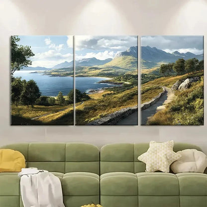 3pcs Scotland North Coast Scenic Metal Print Ready to Hang Art
