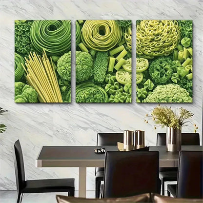 3pcs Retro Italian Food Spaghetti Perfect  Wall Art Set Canvas Framed 60x90cm - High Quality Print 100% Australian Made Wall Canvas Ready to Hang