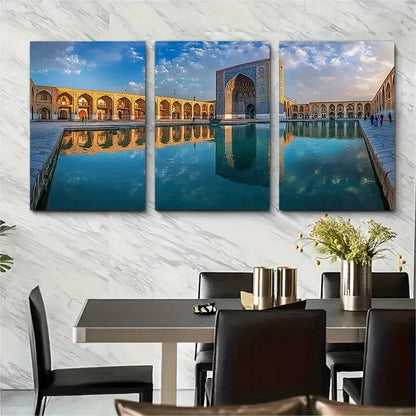 3pcs Architecture Historical Travel Perfect Wall Art Set Canvas Framed 40x60cm - High Quality Print 100% Australian Made Wall Canvas Ready to Hang