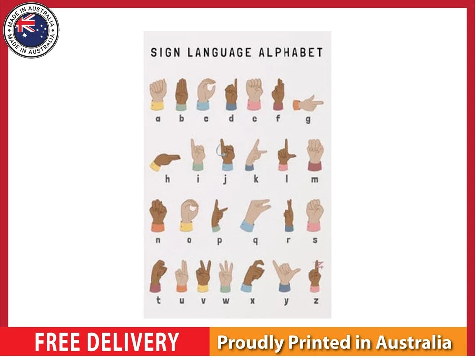 Educational Sign Language NEW (LAMINATED) Sign Language Alphabet (61X91CM) Educational CHART PIC