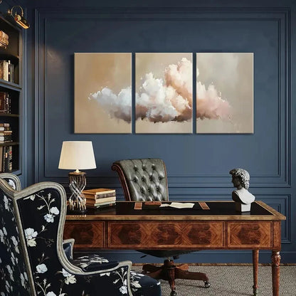 3pcs Abstract Cloudscape Art Soft Pastel Metal Print Ready to Hang Art