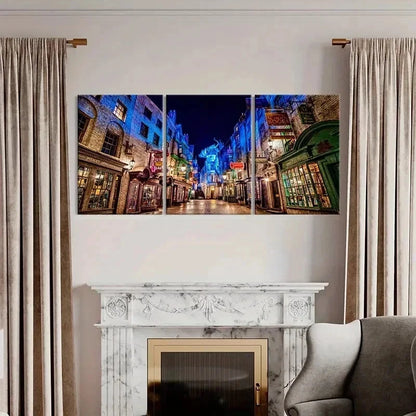3pcs Classic Movies Wizarding World Wall Art Set Canvas Framed 40x60cm - High Quality Print 100% Australian Made Wall Canvas Ready to Hang