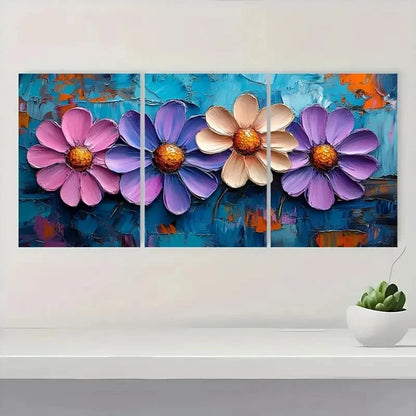 3pcs Flower Painting Abstract Floral  re  Wall Art Set Canvas Framed 40x60cm - High Quality Print 100% Australian Made Wall Canvas Ready to Hang