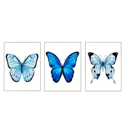 3pcs Butterfly Set Abstract Decor Wall Art Set Canvas Framed 50x70cm - High Quality Print 100% Australian Made Wall Canvas Ready to Hang