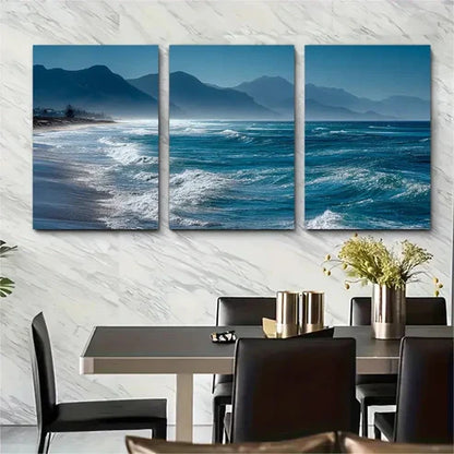 3pcs Abstract sea Wall Art Canvas Unframed - High Quality Print 100% Australian Made Wall Canvas
