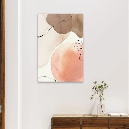 Neutral Watercolour Abstract Shapes and Ink 40x60cm Metal Print Ready to Hang