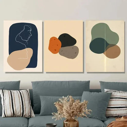 3pcs Abstract Modern Minimalist Wall Art Canvas Unframed - High Quality Print 100% Australian Made Wall Canvas
