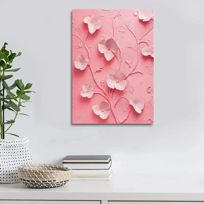 Featuring Four Vibrant Pink Ghost Designs Painting 40x60cm Metal Print Ready to Hang