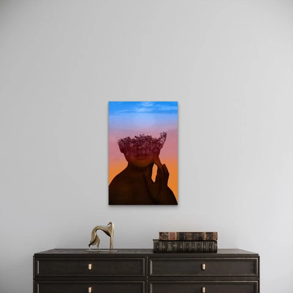 Fading Forest – Surreal Portrait Metal Print Ready to Hang