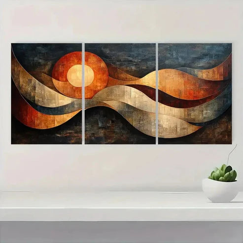 3pcs Abstract Geometric Modern Décor Wall Art Set Canvas Unframed - High Quality Print 100% Australian Made Wall Canvas