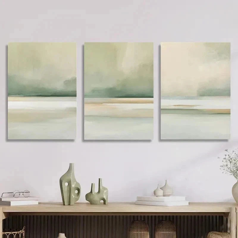 3pcs Modern Abstract Coastal Landscape Perfect Wall Art Set Canvas Framed 40x60cm - High Quality Print 100% Australian Made Wall Canvas Ready to Hang