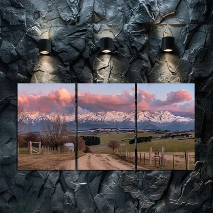 3pcs Dusk Mountain Road Scenic Metal Print Ready to Hang Art
