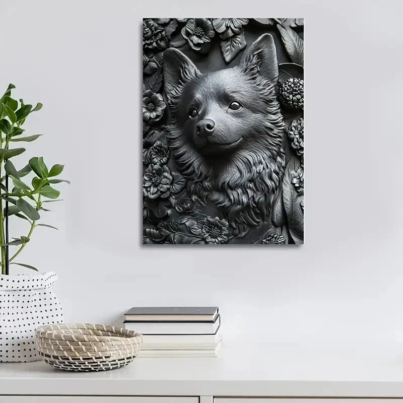 Featuring Simon Among Flower Painting 40x60cm Metal Print Ready to Hang