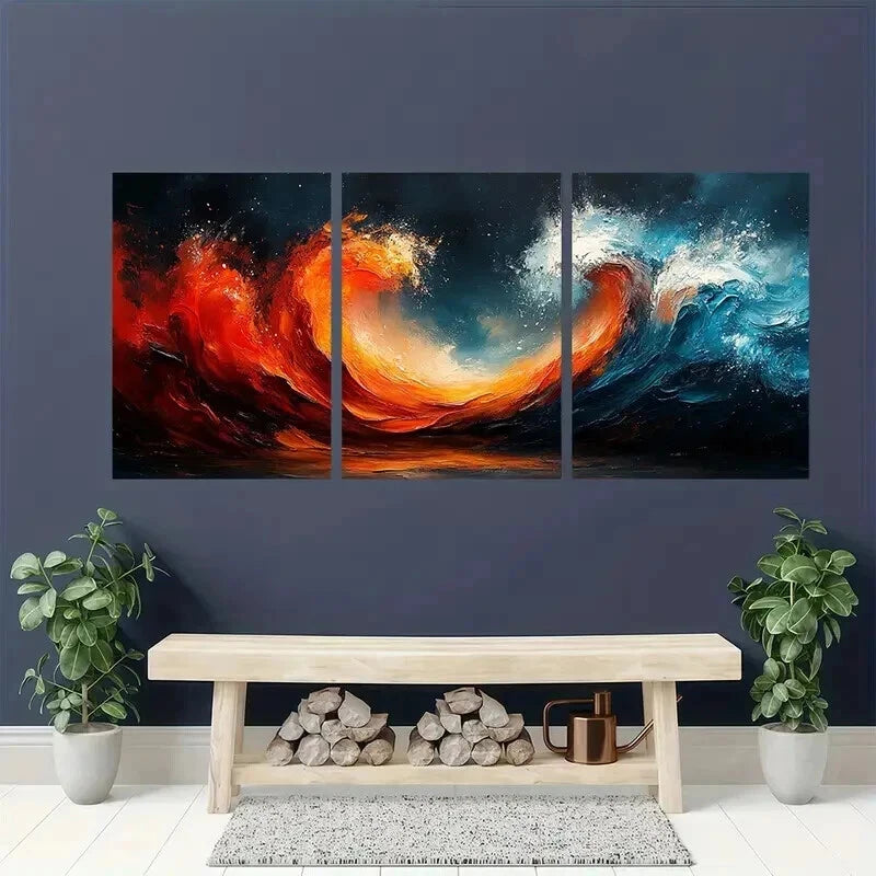 3pcs Modern Oceanic Scenery with Vibrant Colors Wall Art Set Canvas Framed 40x60cm - High Quality Print 100% Australian Made Wall Canvas Ready to Hang