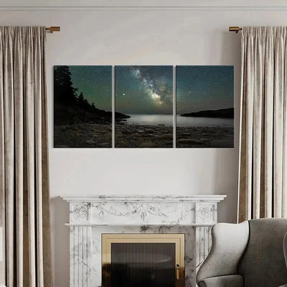 3pcs Starry Sky & Milky Way Night Scene Wall Art Set Canvas Framed 40x60cm - High Quality Print 100% Australian Made Wall Canvas Ready to Hang