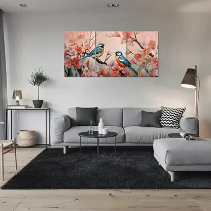 3pcs Charming Floral with Birds Wall Art Canvas Unframed - High Quality Print 100% Australian Made Wall Canvas
