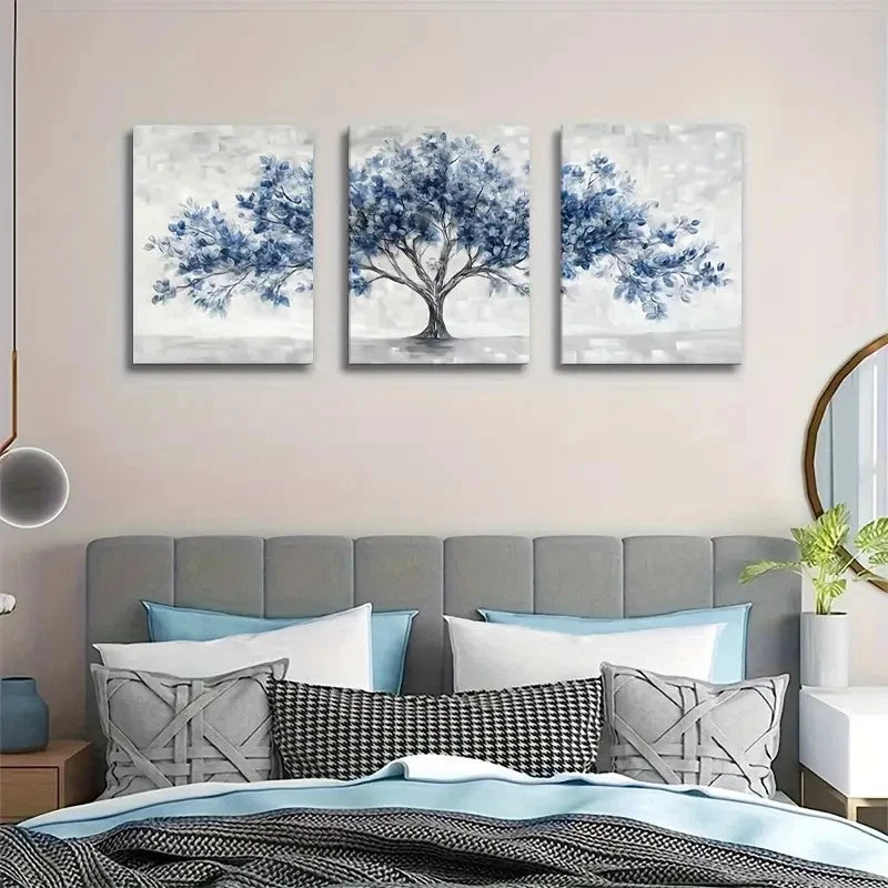 3pcs Abstract Nature-Inspired Triptych Painting Metal Print Ready to Hang Art