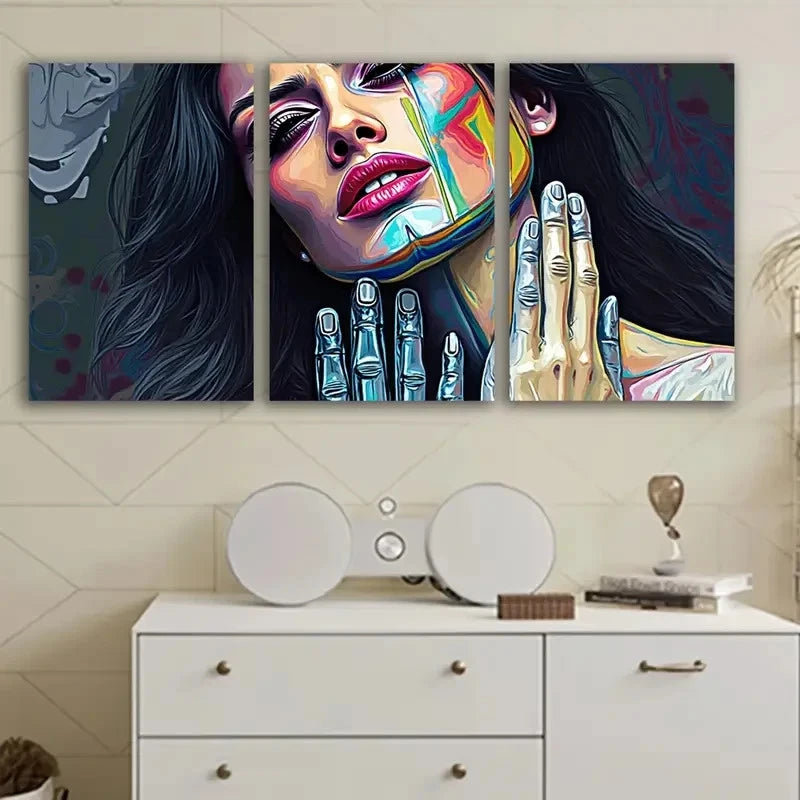 3pcs Woman She Together Wall Art Set Canvas Framed 40x60cm - High Quality Print 100% Australian Made Wall Canvas Ready to Hang