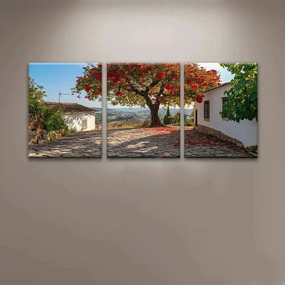 3pcs The Trees in the Yard Flowers Perfect Wall Art Set Canvas Framed 40x60cm - High Quality Print 100% Australian Made Wall Canvas Ready to Hang
