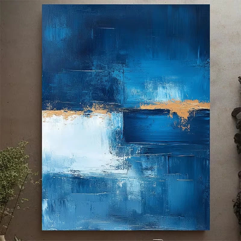 Abstract Blue Mesmerizing Layers Metal Print Ready to Hang