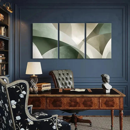 3pcs Modern Abstract Geometric Shapes Metal Print Ready to Hang Art