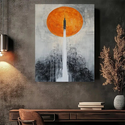 Beautiful Modern Abstract Vintage Painting 40x60cm Metal Print Ready to Hang