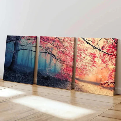 3pcs Nature Landscape Cherry Blossom Tree Wall Art Set Canvas Framed 40x60cm - High Quality Print 100% Australian Made Wall Canvas Ready to Hang