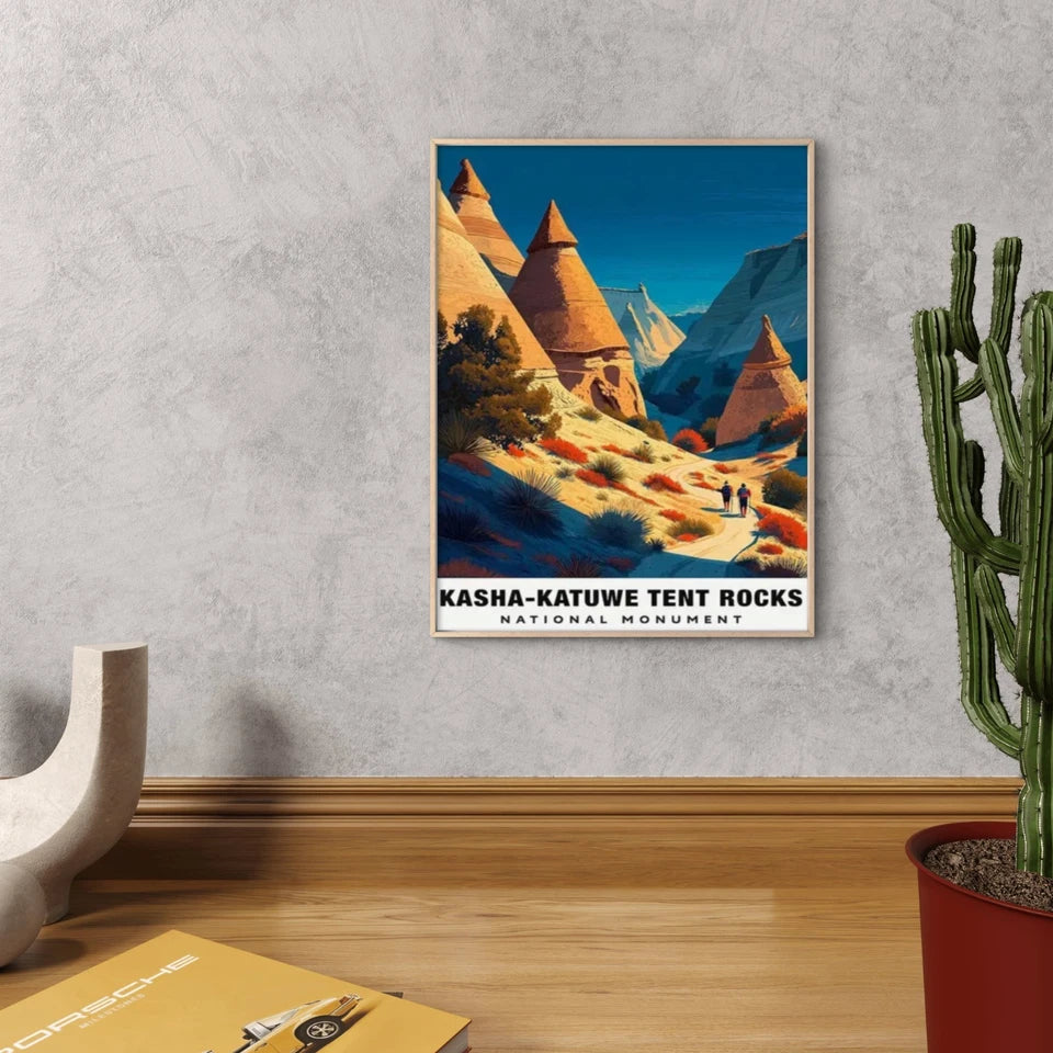 Kasha-Katuwe Tent Rocks National Monument Desert Travel Poster Print Wall Art