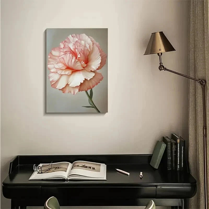 Vibrant Carnation Flower Painting 40x60cm Metal Print Ready to Hang