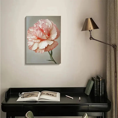 Vibrant Carnation Flower Painting 40x60cm Metal Print Ready to Hang
