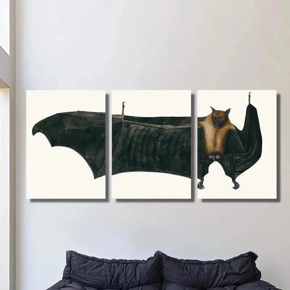 3pcs Large Gothic Creature Halloween Bat Wall Art Set Canvas Framed 40x60cm - High Quality Print 100% Australian Made Wall Canvas Ready to Hang