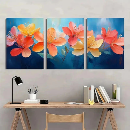 3pcs Colorful Flower Honeysuckle Décor Perfect Wall Art Set Canvas Framed 40x60cm - High Quality Print 100% Australian Made Wall Canvas Ready to Hang