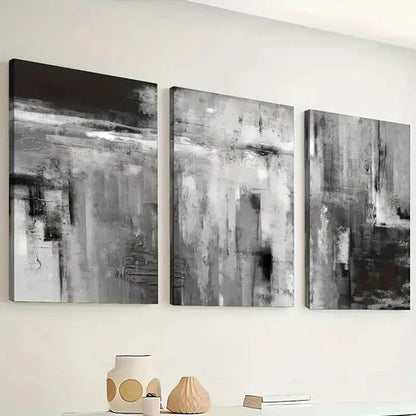 3pcs Modern Abstract Black And White Wall Art Set Canvas Unframed - High Quality Print 100% Australian Made Wall Canvas