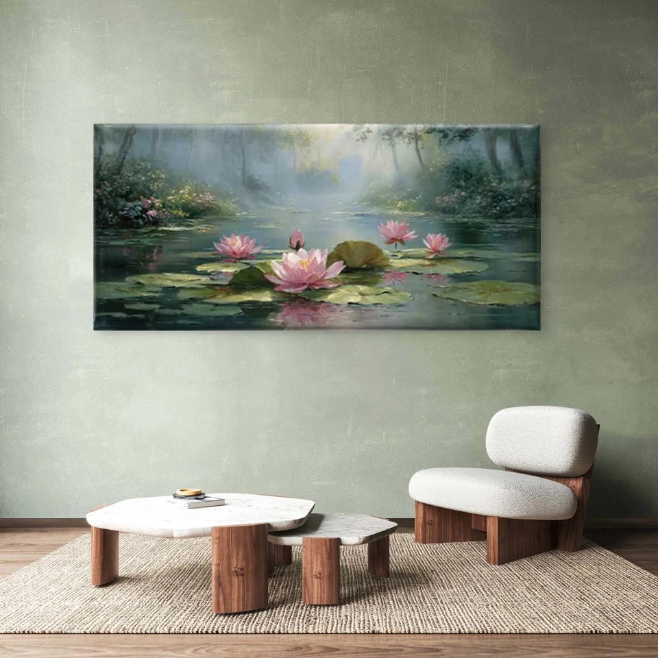 Reflective Water Surface Wall Art Canvas Office Home Room Framed 120x60cm