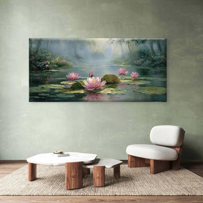 Reflective Water Surface Wall Art Canvas Office Home Room Framed 120x60cm