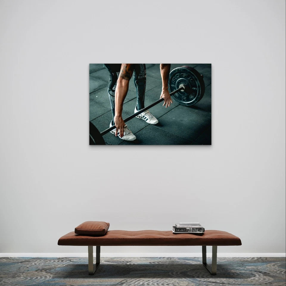 Barbell Dead-lift Heavy Lifting Fitness 5mm Plastic Poster Ready to Hang 90x60cm