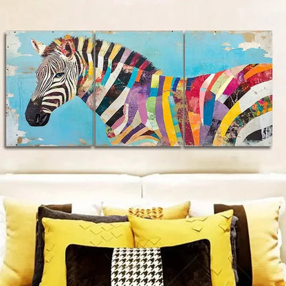 3pcs an elegant zebra Wall Art Set Canvas Unframed - High Quality Print 100% Australian Made Wall Canvas
