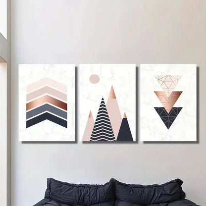 3pcs Abstract Geometric Wall Art Set Canvas Unframed - High Quality Print 100% Australian Made Wall Canvas