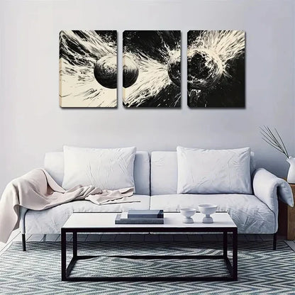 3pcs Abstract Glowing Spheres Triptych Wall Art Set Canvas Unframed - High Quality Print 100% Australian Made Wall Canvas